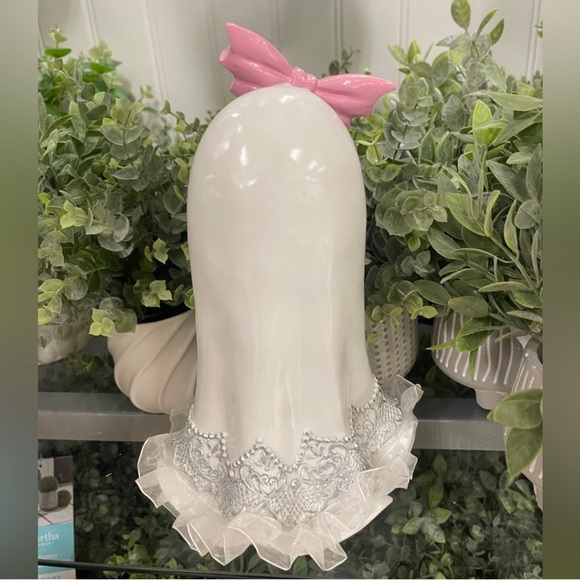 Pink Bow Halloween Ghost Girl Summerween Resin Figure NWT Coquette NWT.  22 - Picture 3 of 8